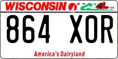 WI license plate 864XOR