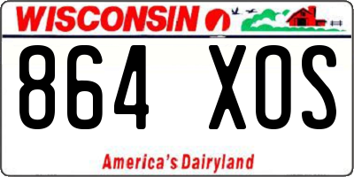 WI license plate 864XOS