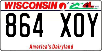 WI license plate 864XOY