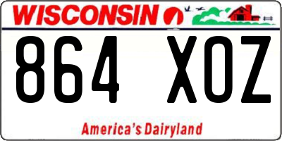 WI license plate 864XOZ