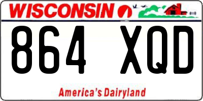 WI license plate 864XQD