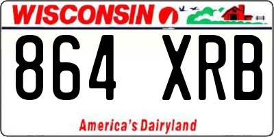 WI license plate 864XRB