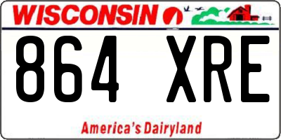 WI license plate 864XRE