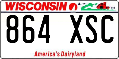 WI license plate 864XSC
