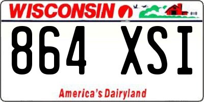 WI license plate 864XSI