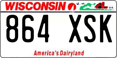 WI license plate 864XSK