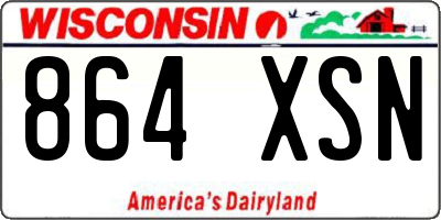 WI license plate 864XSN