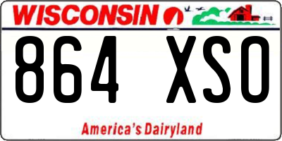 WI license plate 864XSO