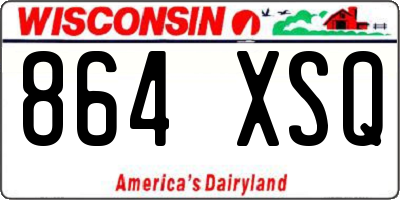 WI license plate 864XSQ