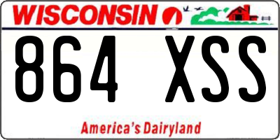 WI license plate 864XSS