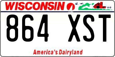 WI license plate 864XST