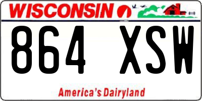 WI license plate 864XSW