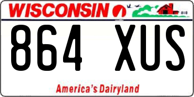 WI license plate 864XUS
