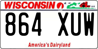 WI license plate 864XUW