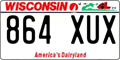 WI license plate 864XUX