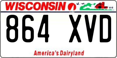 WI license plate 864XVD