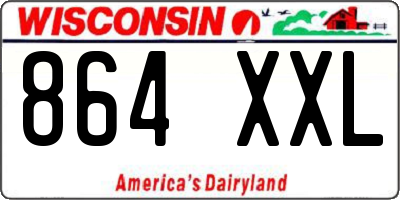 WI license plate 864XXL