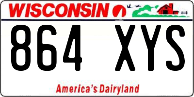 WI license plate 864XYS