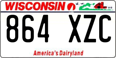 WI license plate 864XZC