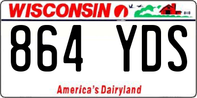 WI license plate 864YDS