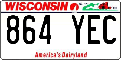 WI license plate 864YEC