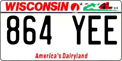 WI license plate 864YEE