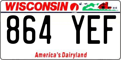 WI license plate 864YEF