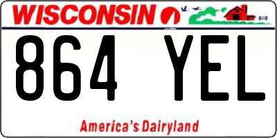 WI license plate 864YEL