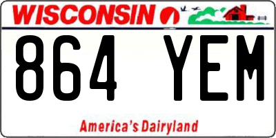 WI license plate 864YEM