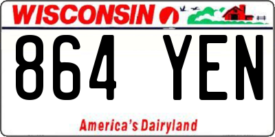 WI license plate 864YEN