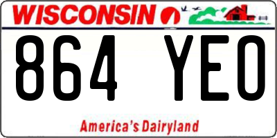 WI license plate 864YEO