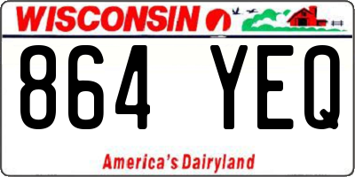 WI license plate 864YEQ