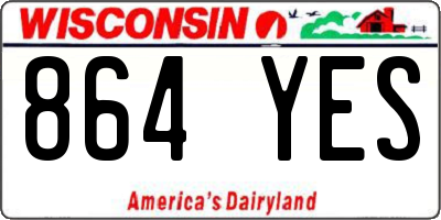 WI license plate 864YES