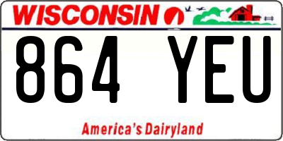 WI license plate 864YEU