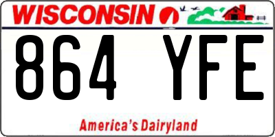 WI license plate 864YFE