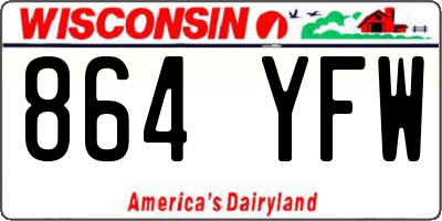 WI license plate 864YFW