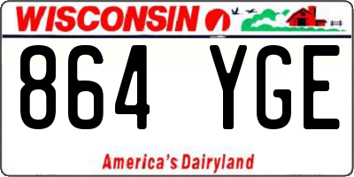 WI license plate 864YGE