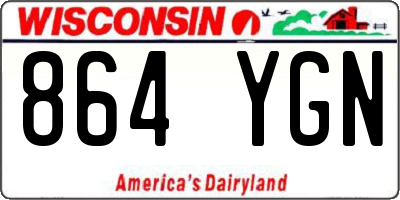 WI license plate 864YGN