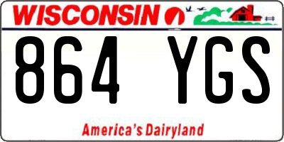 WI license plate 864YGS