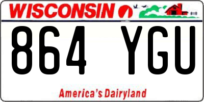 WI license plate 864YGU