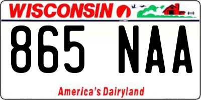 WI license plate 865NAA