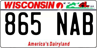 WI license plate 865NAB