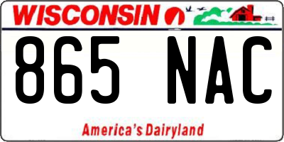 WI license plate 865NAC