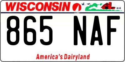 WI license plate 865NAF