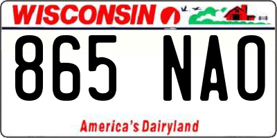 WI license plate 865NAO