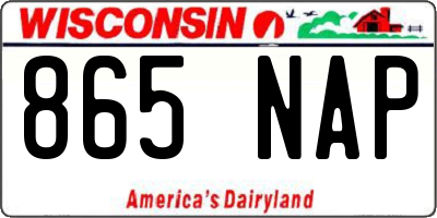 WI license plate 865NAP