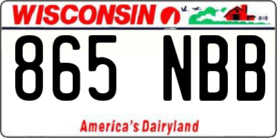 WI license plate 865NBB