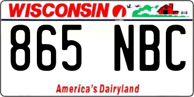 WI license plate 865NBC