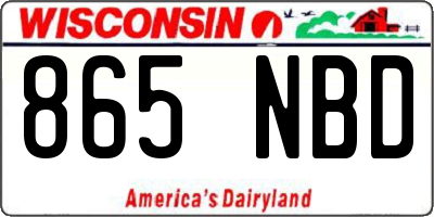 WI license plate 865NBD
