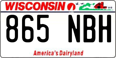 WI license plate 865NBH